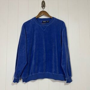 Vintage Blue Velour Crewneck Sweatshirt size 2X